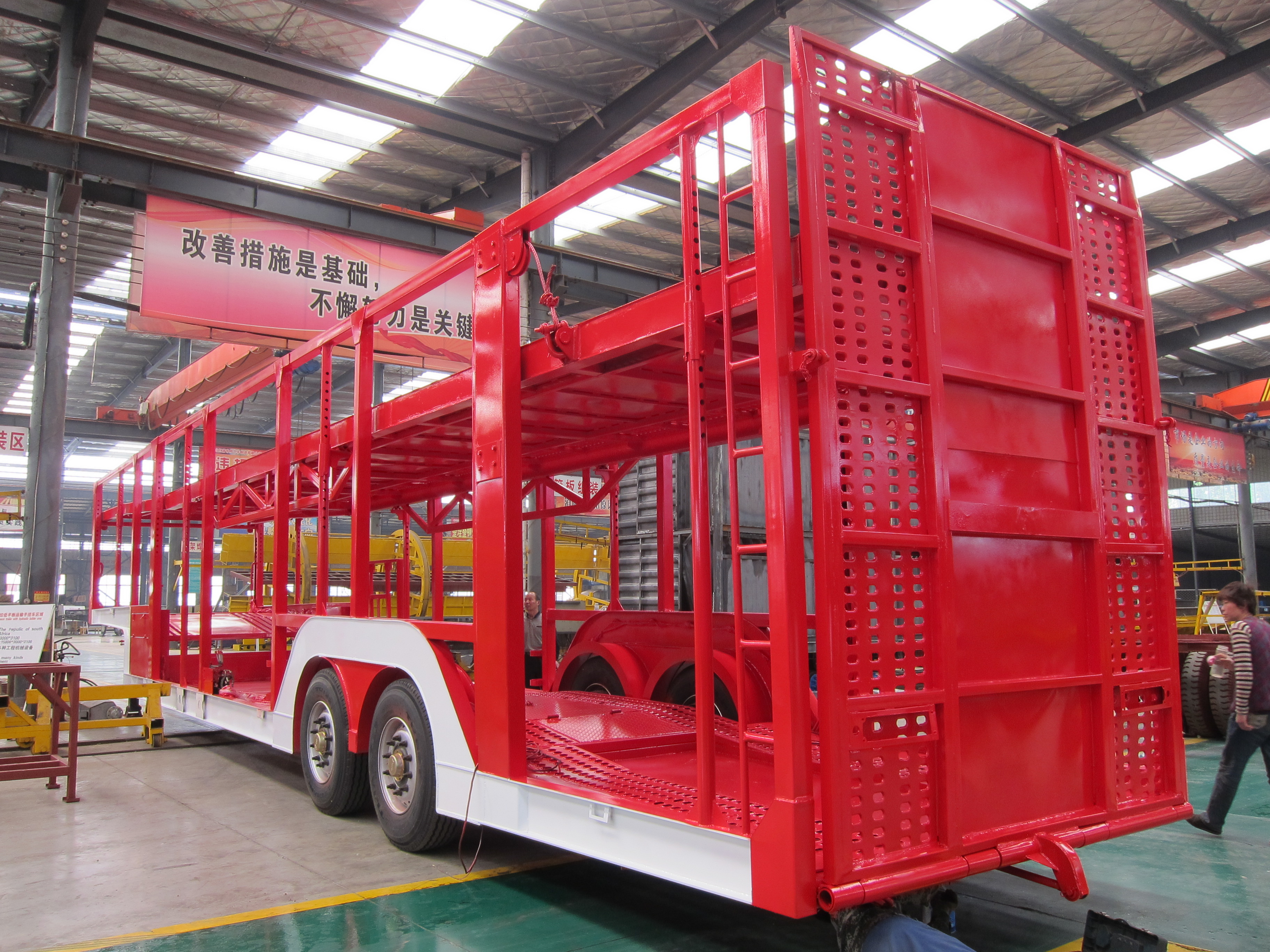 3 Axles Car Carrier Semi Trailer with Steel Material and 40000KG Payload