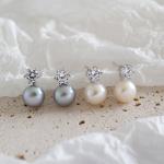 Lanciashow 925 Sterling Silver Jewelry Natural Freshwater Pearl Stud Earrings