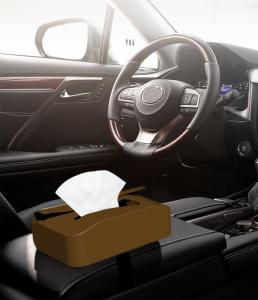 China 16x11x8cm SEDEX Car Tissue Box Holder PU Leather Materials wholesale