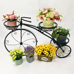 China Anti Abrasion Outdoor Antique Bicycle Metal Flower Stand wholesale