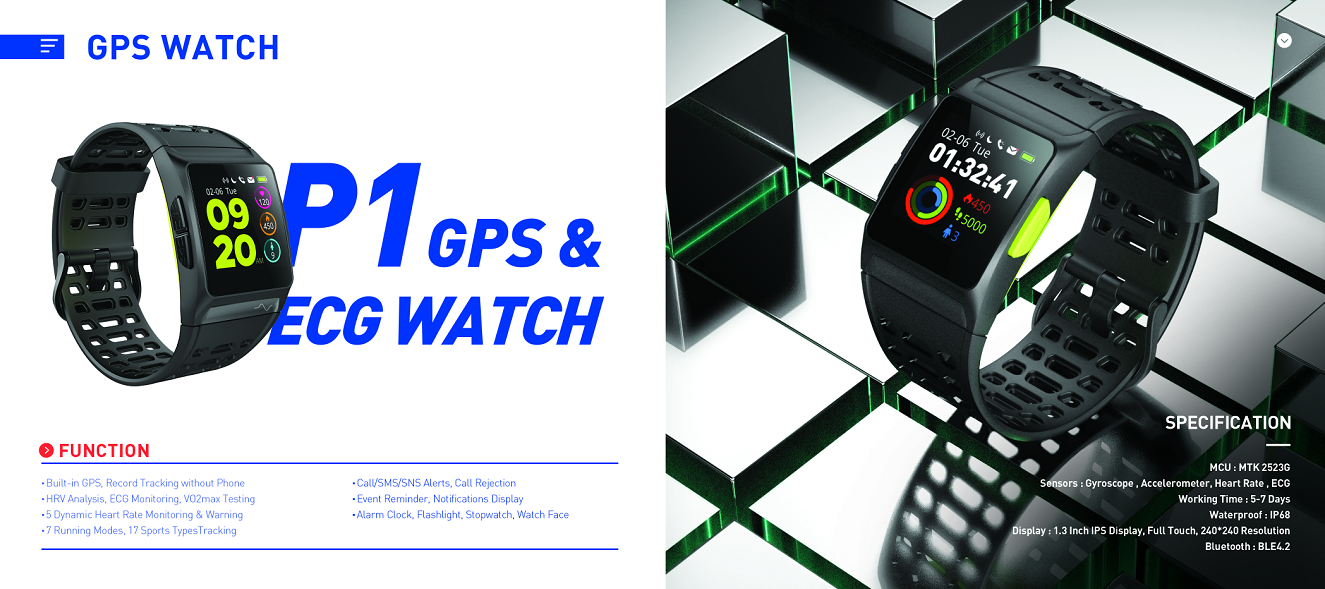 PPG ECG Replaceable Straps Smart Fitness Band