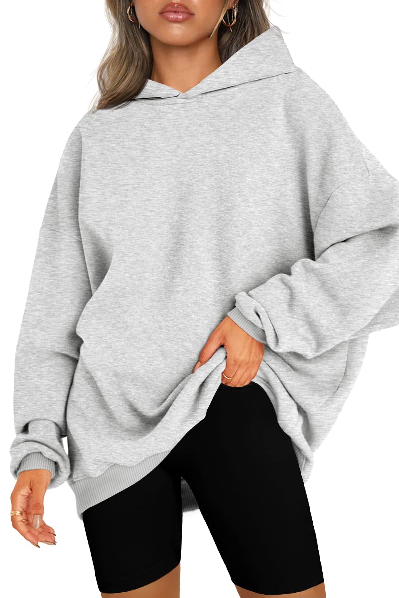 Autumn White Black Women'S Oversized Hooded Sweatshirt Fleece Hooded Sweatshirts Sporty Long Sleeve Pullover