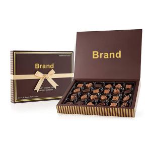 China Luxury Chocolate Candy CMYK pantone Gift Packaging Box With Ribbon wholesale
