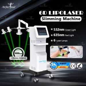 China Laser Lipolysis Lipolaser Slimming Machine 6D 532nm 635nm 600W wholesale