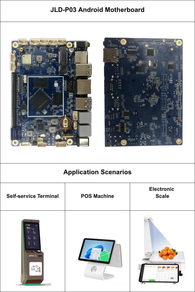 Android Motherboard JLD-P03 Touch Screen Main Board for Self Ordering Payment Kiosk