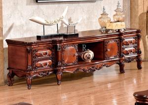 China luxury carved wood living room furniture classic tv stand wholesale