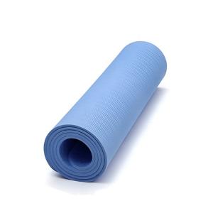 China Blue Double Side TPE Yoga Mat , 6mm Non Slip Yoga Mat With Position Line wholesale