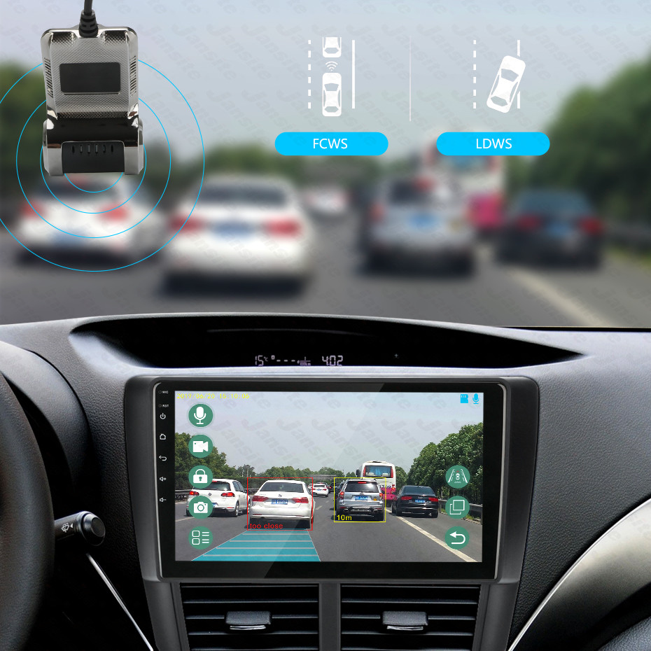 FCWS LDWS Car Camcorder FHD 1080P Vehicle Blackbox DVR Dual Lens