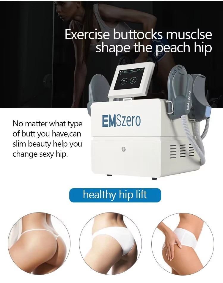 Portable 4 Handles with RF Fat Burning Muscle Building Emslim Mini Body Sculpting EMS Butt Lifting Machine with RF