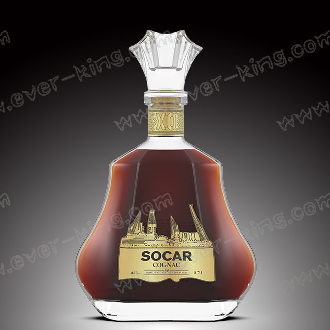 Electroplating 750ML Cognac Empty Alcohol Bottles