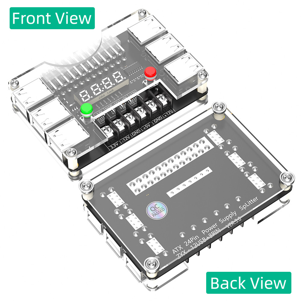 12 Port USB ATX Power Supply Breakout Adapter Board 12V ODM