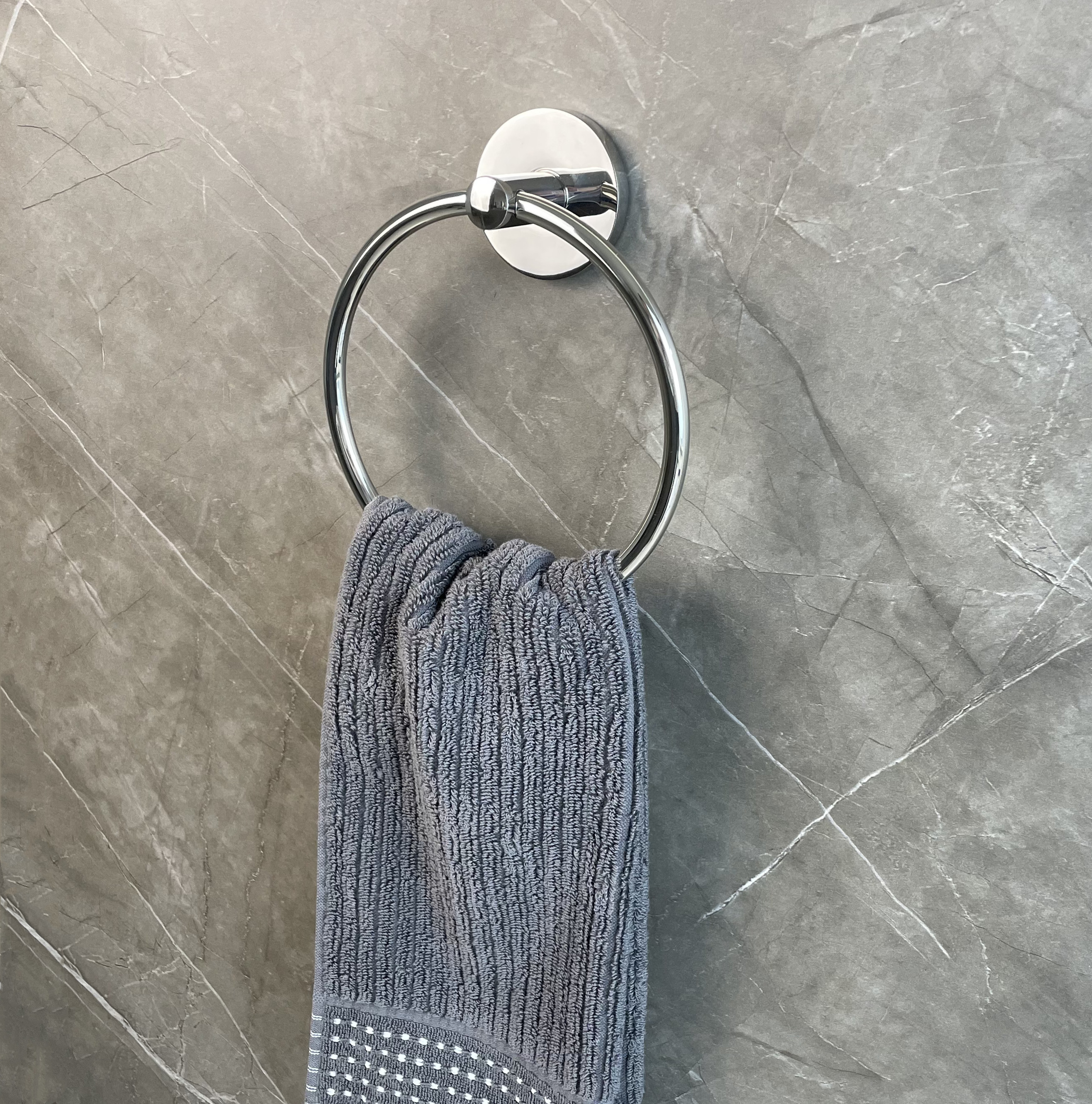 Circular Polished Bathroom Towel Rings Towel Holder Stainless Steel For Kitchen Toilet