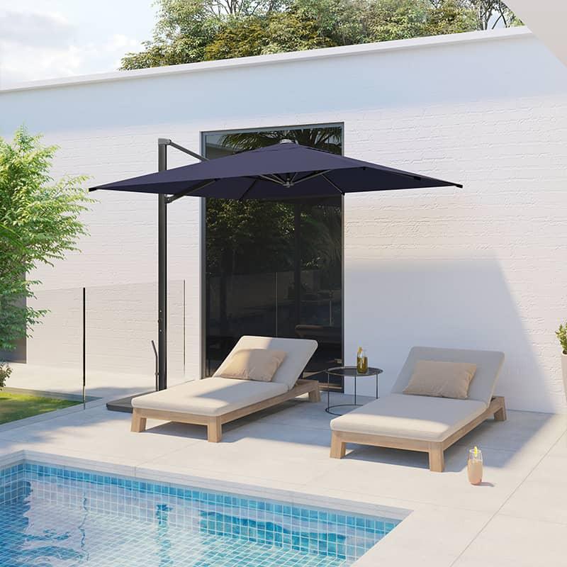 AJUNION 10ft Aluminum Luxury Patio Umbrella Auto Tilt Waterproof Parasol for Outdoor