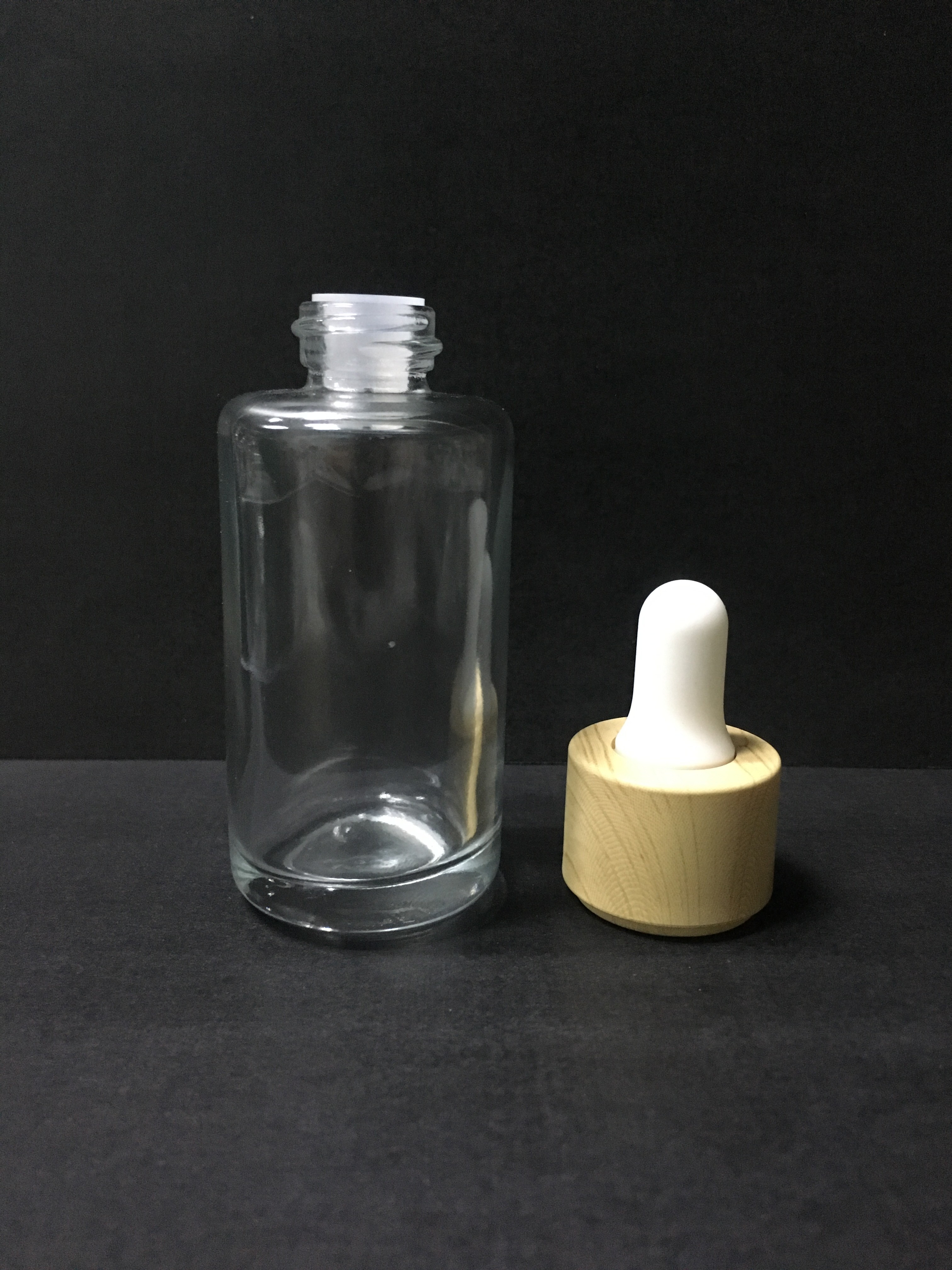 Transparent 30ml Essential Oil Bottles Glass Dropper Bottle With Plastic Cap Skincare Packaging