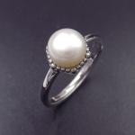 Heart Shape Silver Pearl Ring / Arrowhead Jewellery Pearl Halo Ring