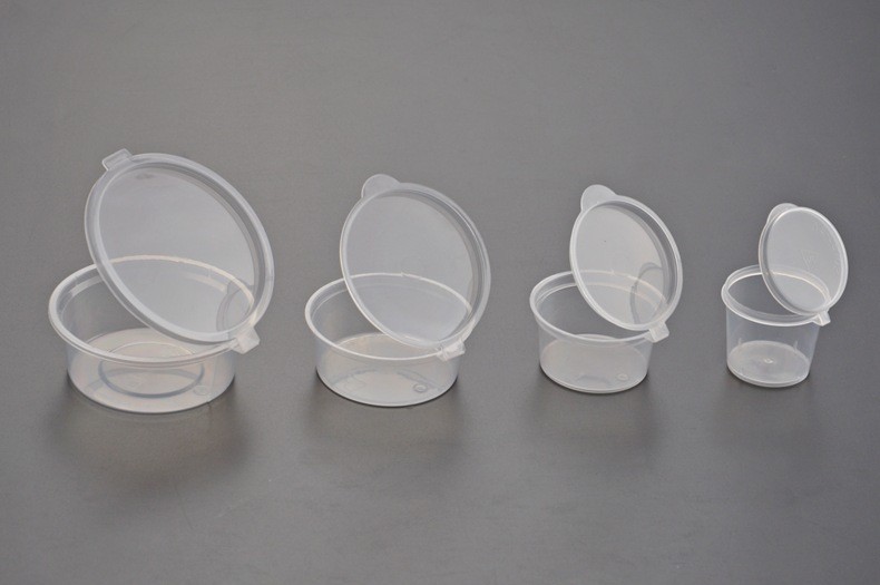 27ml, 30ml, 45ml, 74ml Seasoning box Plastic Disposable Clear BOX Round cup with lid
