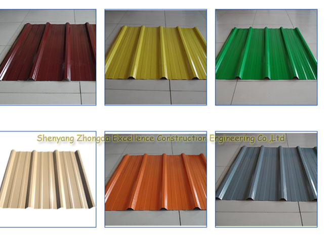 Long Span Color Coated Metal Corrugated Roofing Sheets / PPGI Roof Steel Panels