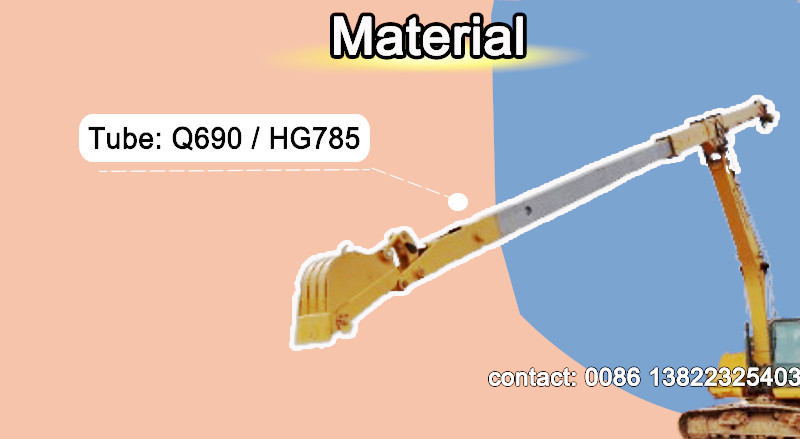 High Effective Excavator Telescopic Arm For 14M 15M 16M Deep Excavation