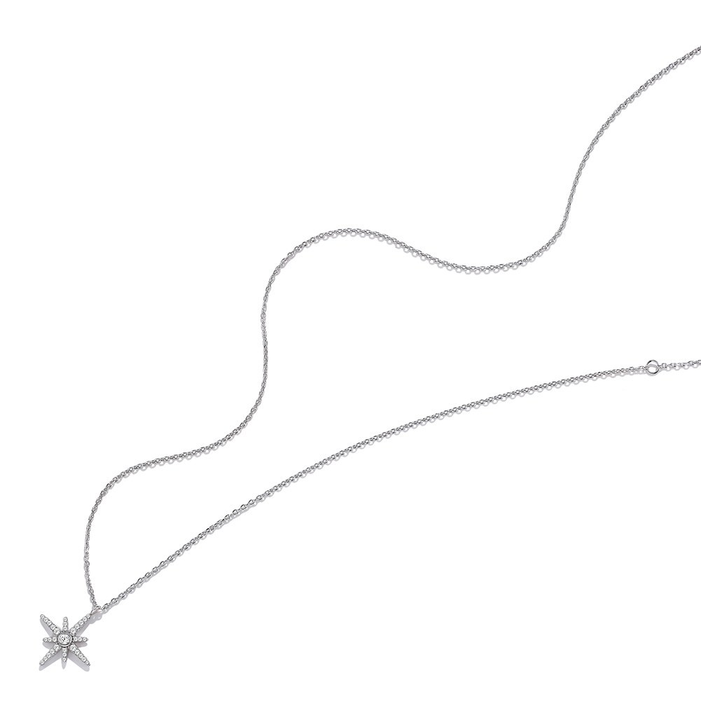 3x2cm Sterling Silver Necklace Chains AAAAA CZ White Gold Plated Necklace