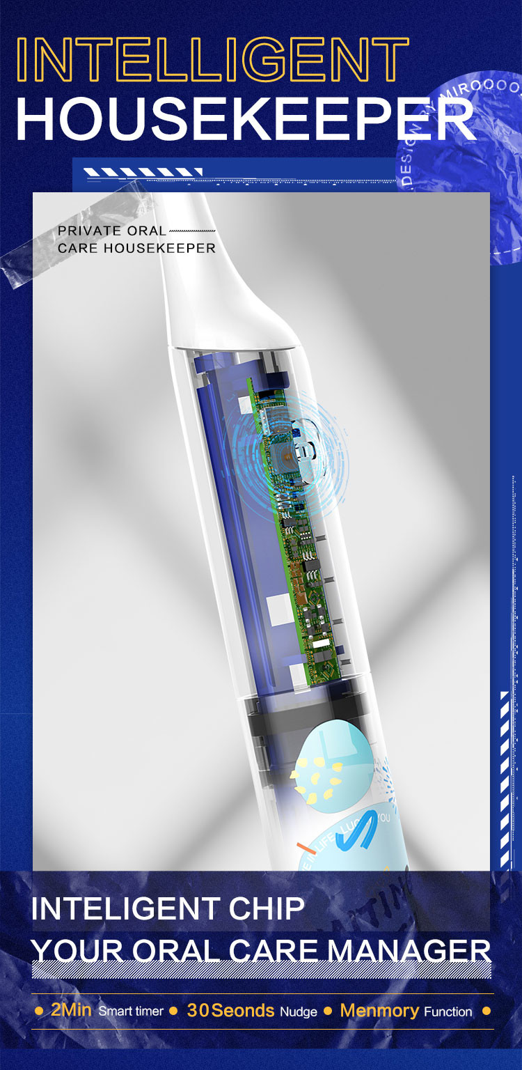 Rechargeable Oral Care Electric Toothbrush IPX7 Waterproof For Adults Teens