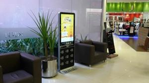 China Public Cell Phone Charging Station With Advertising Display Touch Screen wholesale