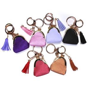 China Handhold Purple Polyester Mini Coin Bag Keychain Laser Logo ROHS Approved wholesale