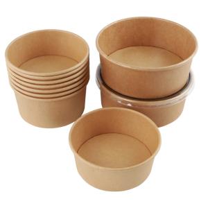 China Disposable Kraft Paper Bowls Takeaway Packaging Meal Bowl Customized LOGO wholesale