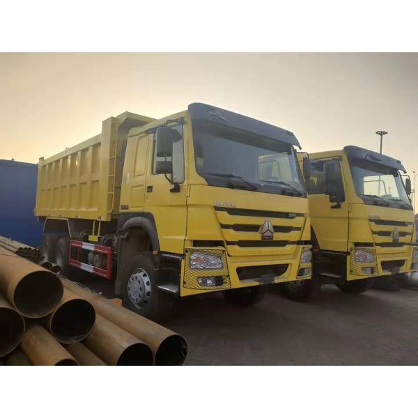 HOWO 8x4 Heavy Duty Dump Truck , LHD Sinotruk Tipper Truck Yellow Color