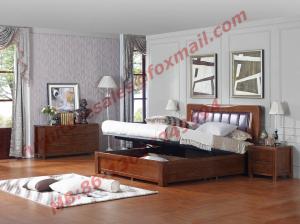 China Luxcury Upholstery Headboard with Storage Bedstead Box in Solid Wood Furniture wholesale