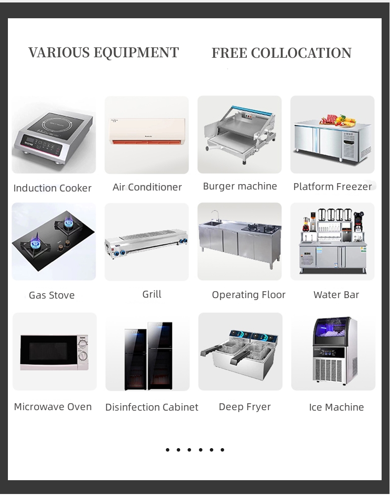 Vacuum Tyre Mobile Food Carts with Grilled Sausage Machine and Stainless Steel Design