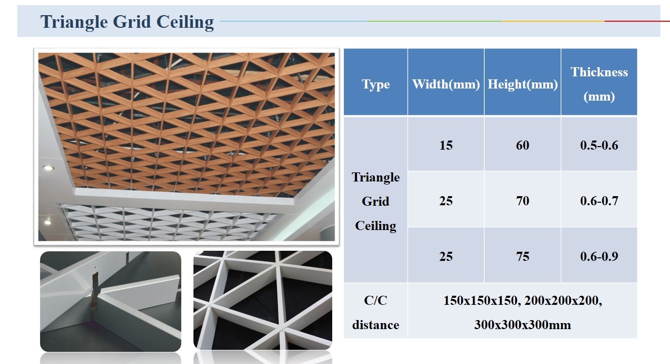 Suspension Open Cell Aluminium Metal False Tee Grid Ceiling for Building Interior Wall Ceiling Decoration