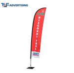 Feather Advertising Sail Signs , Teardrop Advertising Banners Robust Pole