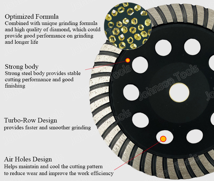 125mm M14 Ridgid SinteredConcrete Grinding Wheel For Rough Surfaces