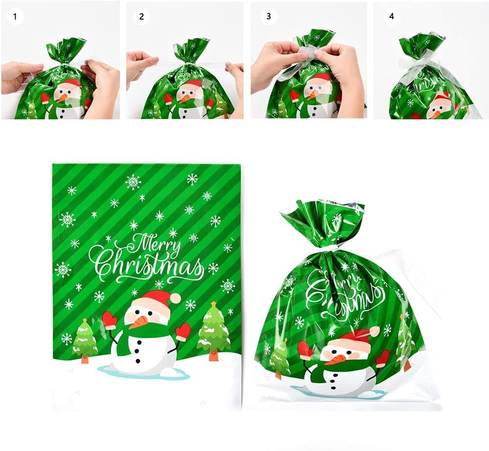 Christmas Goody 24X32cm Aluminum Foil Bag Reusable With Ties