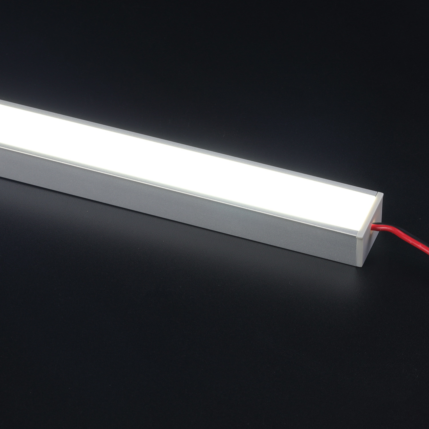 Silver Anodized Surface Mounted LED Profile PC Diffuser For Kitchen Lighting