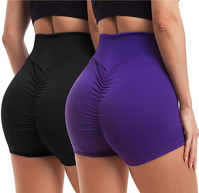 Women Workout Yoga Shorts High Waist Booty Short Pants