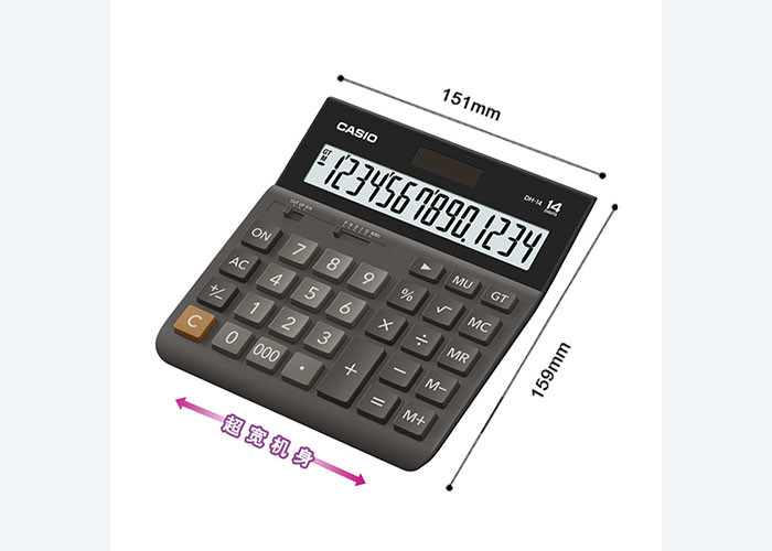 For Authentic Casio DH-14 Bank Financial Accounting computer Wide body 14 digit solar calculator