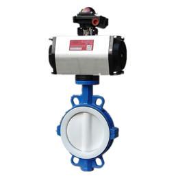 China PTFE Lined Butterfly Pneumatic Operated Valve Pneumatic Flow Control Valve wholesale