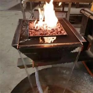 China Swimming Pool Low Smoke Corten Steel Gas Fire Water Bowl Water Features wholesale