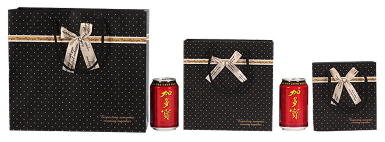 Chinese Factory Sales Korean Black Spotted Gift Bags Paper Bags Handbags Bags Gift Bags