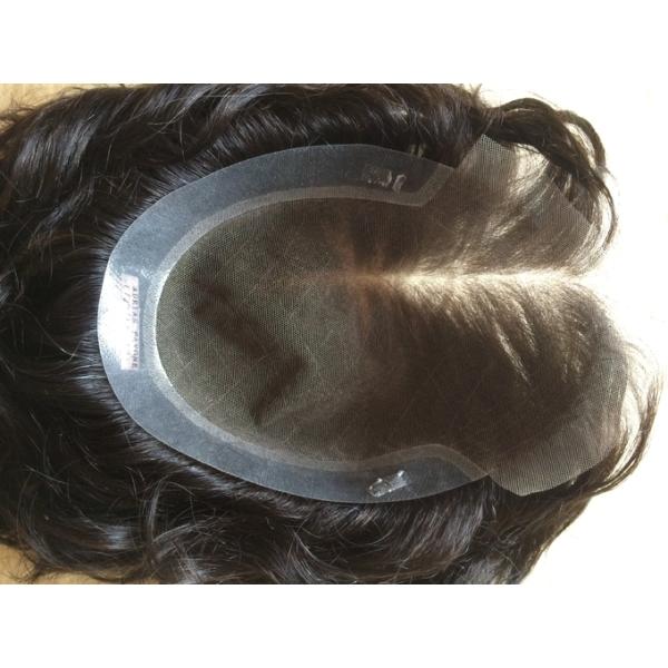 Any Size Custom Hair Toupee for Regular Maintenance and Hand-Tied Construction