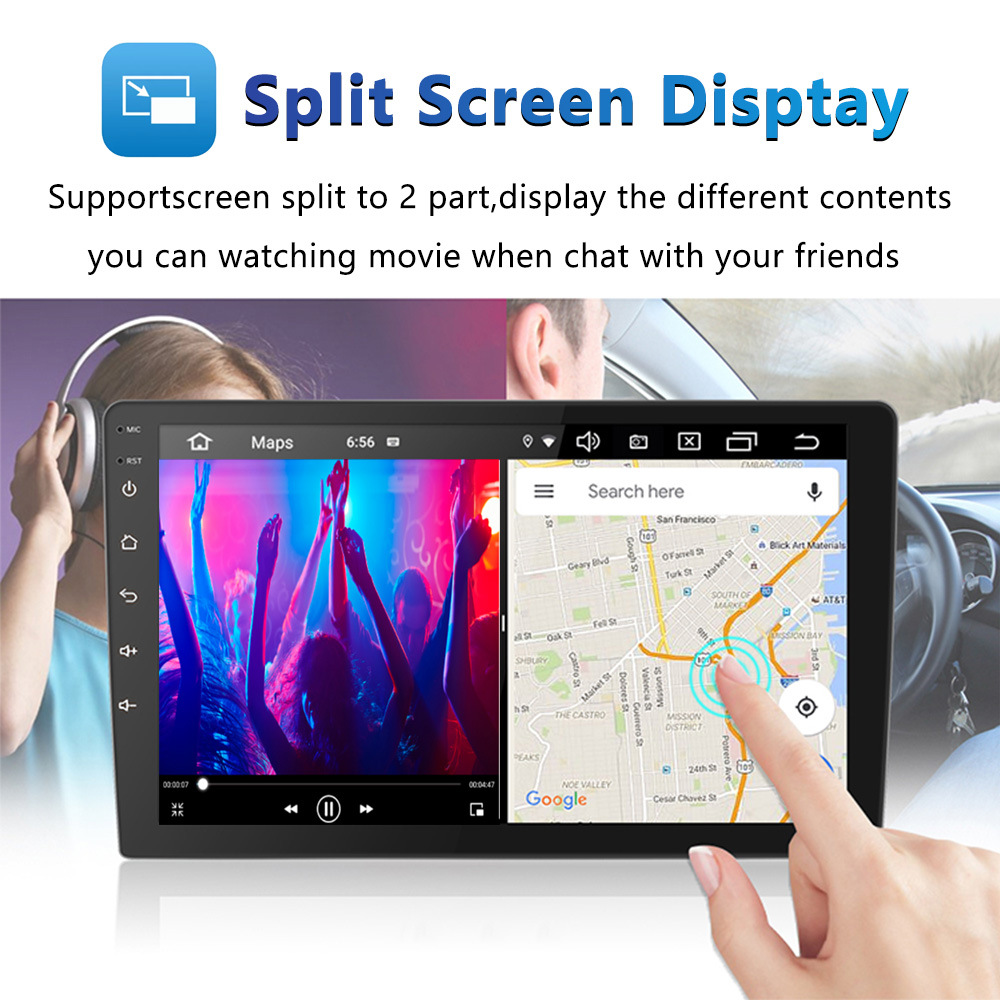 Android 12 CarPlay 9/10/13'' QLED Screen 2DIN Car Radio for Universal Car Fitment