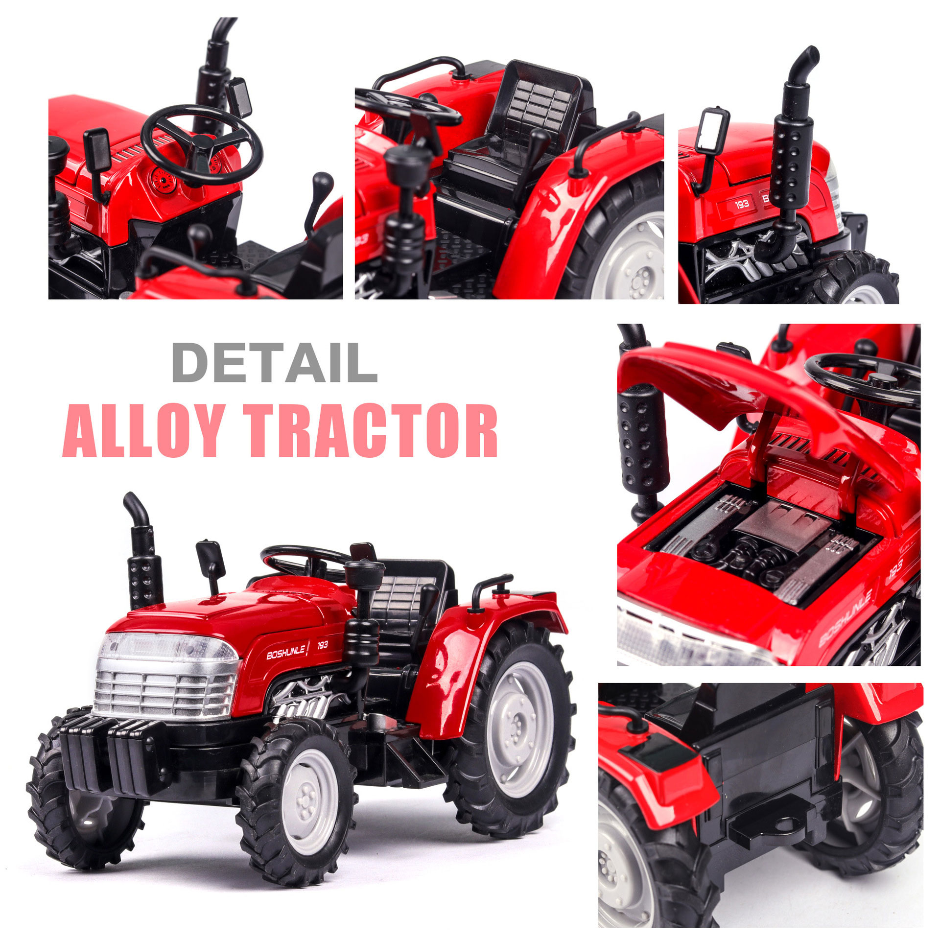 Simulation 1 32 Agricultural Tractor Children'S Toy Alloy Car With Sound and Light Generation