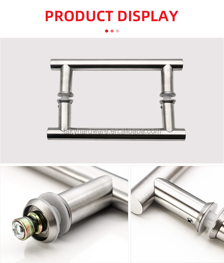 Door Window Handles Double Sided Sliding Glass Door Handle for Bathroom Steel Shower Room