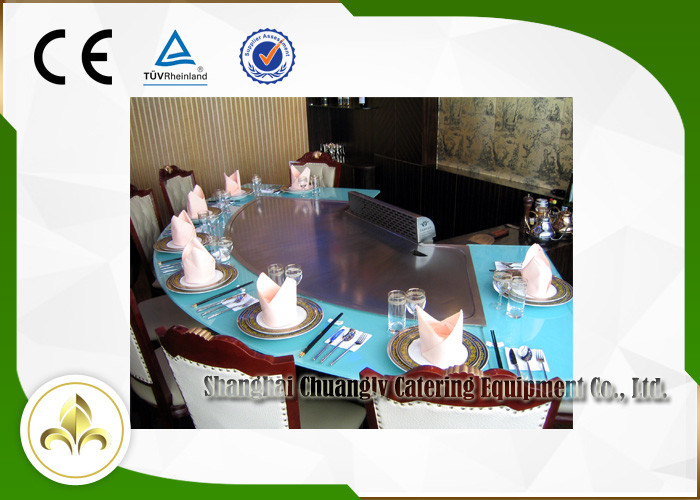 Fan Shape Electric / Gas Teppanyaki Grill Table Basic Configuration For Restaurant
