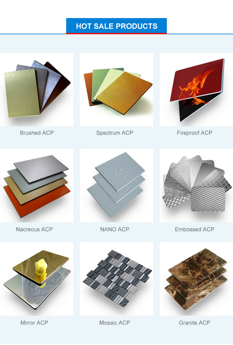 0.5mm Exterior Acp Aluminium Sheet Wall Cladding Fireproof Core 1220 X 2440 Mm