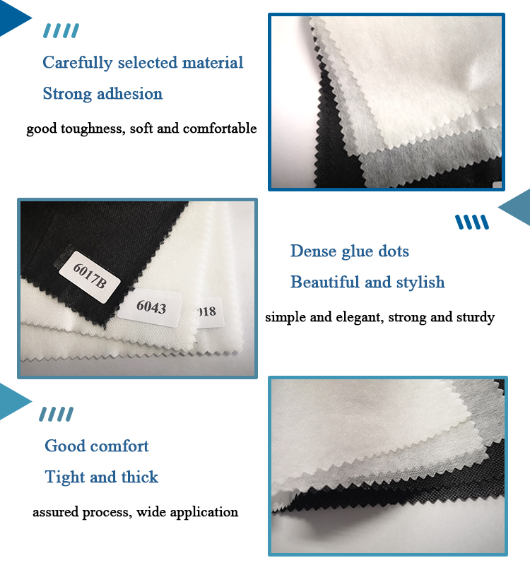 Highly Knitted Fabric Interfacing Adhesive Shirt Collar Fusing for Garment Industry