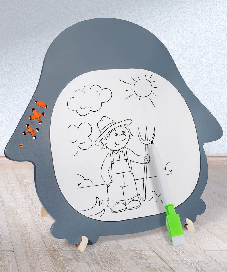 Penguin Busy Board Vertical Double-Sided Painting Puzzle Toy for Kids Learning Function
