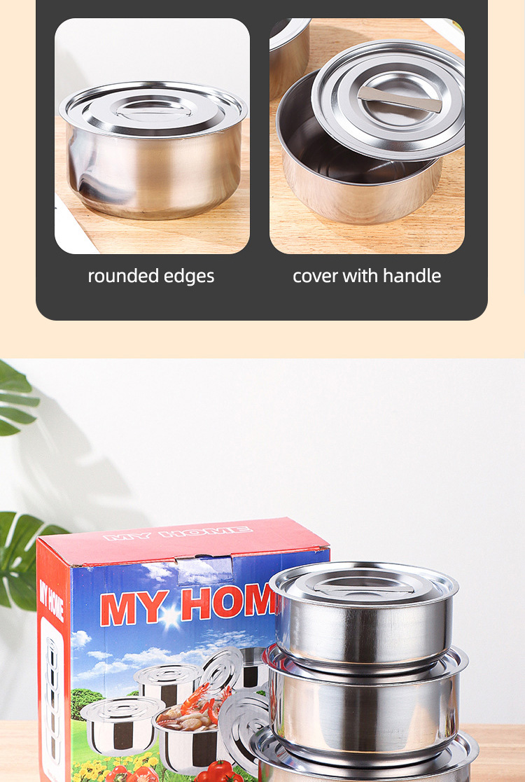 New Kitchen Products 10 Pcs Cooking Metal Stock Pot Stainless Steel Spice Soup Pot Cooking Pot Set For Kitchen
