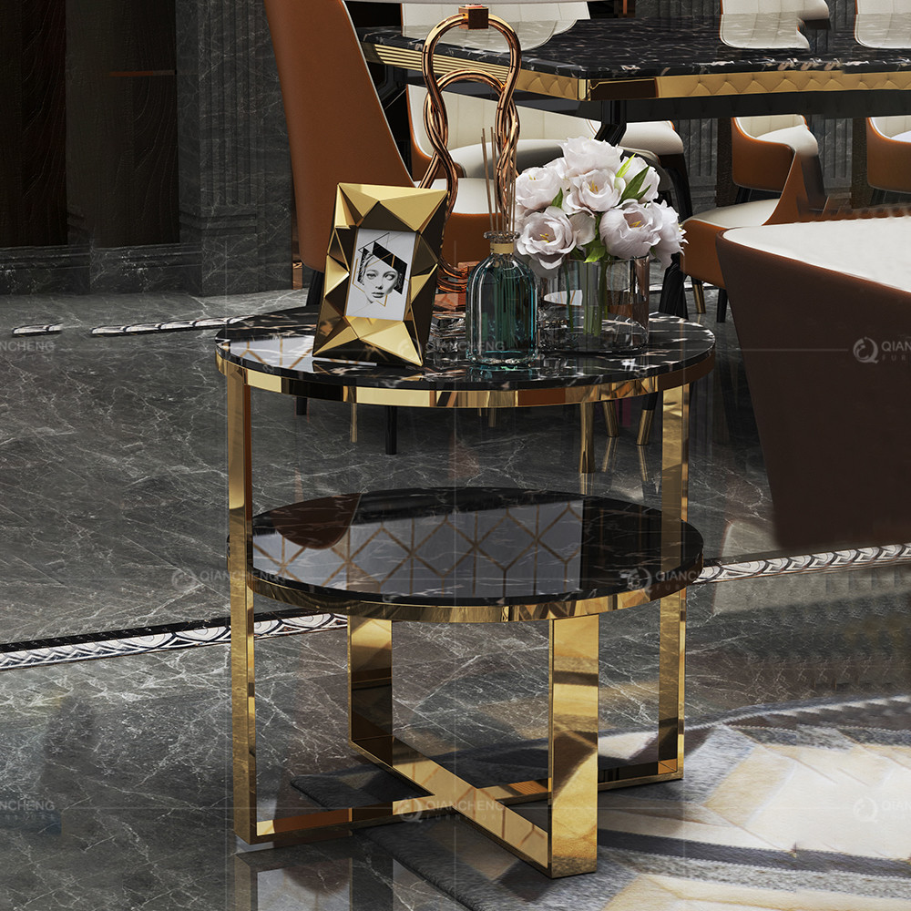 Mirror Gold Stainless Steel Side Tables Metal Dining Room Furniture